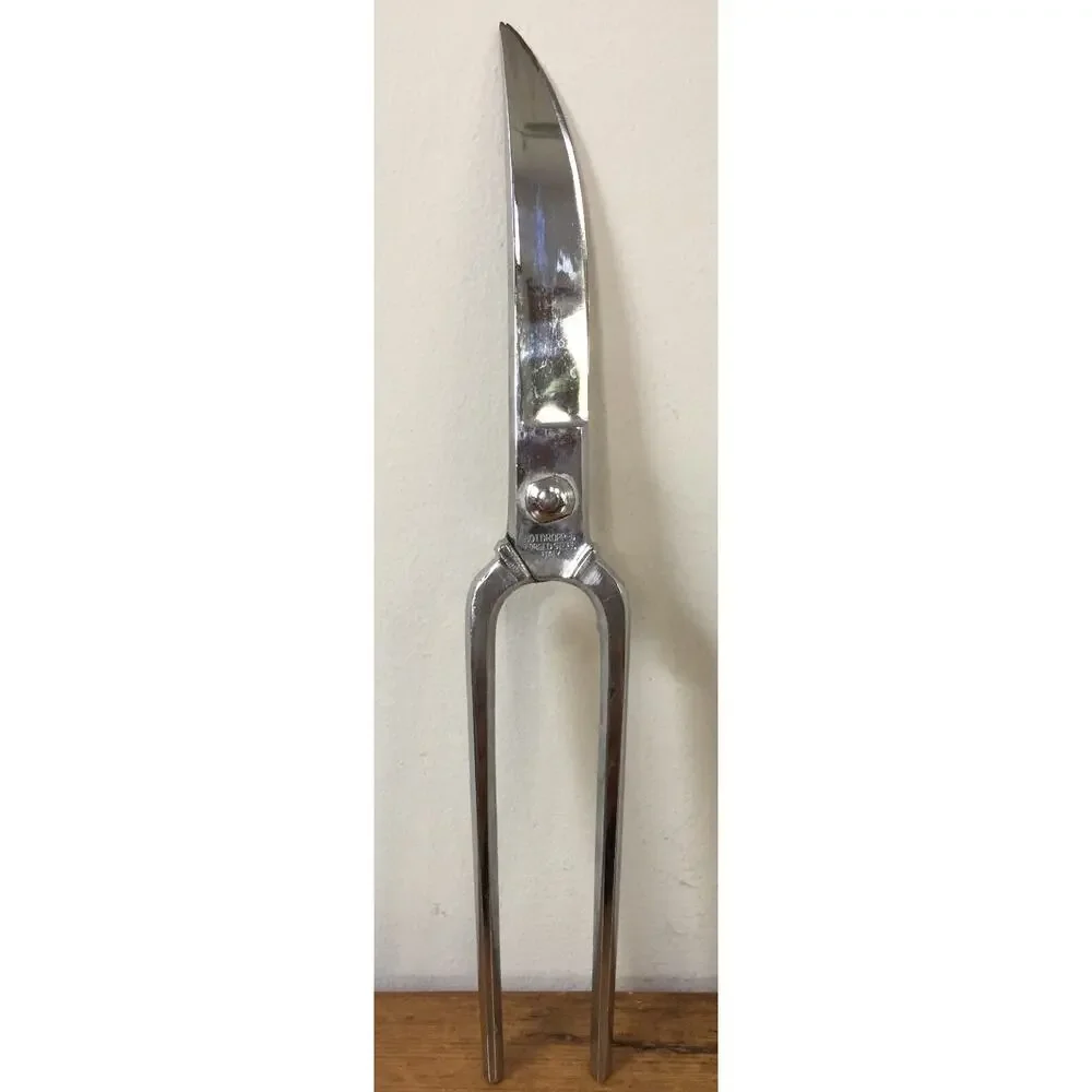 Vtg Hot Dropped Forged Steel Shiny Chrome Bone Sheers Gardening Scissors Italy